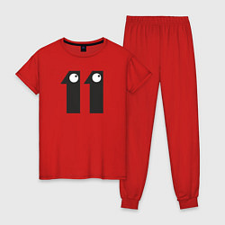 Пижама хлопковая женская Number 011, цвет: красный
