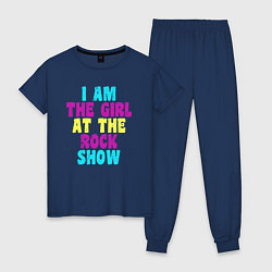 Пижама хлопковая женская I Am The Girl At The Rock Show, цвет: тёмно-синий
