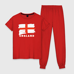 Пижама хлопковая женская England trip, цвет: красный