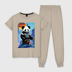 Женская пижама Панда на берегу озера - нейросеть