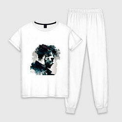Пижама хлопковая женская Спокойный мужчина в стиле джереми манна, цвет: белый