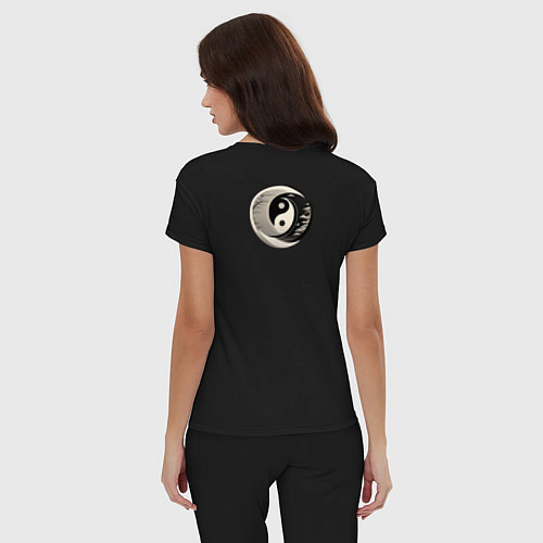 Женская пижама Скура с инь и янь / Черный – фото 4