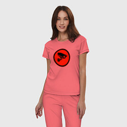 Пижама хлопковая женская Skibidi toilet Камера, цвет: коралловый — фото 2