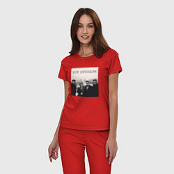 Пижама хлопковая женская Тру фанат Joy Division, цвет: красный — фото 2