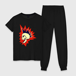 Пижама хлопковая женская Scream punk, цвет: черный