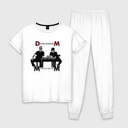 Пижама хлопковая женская Depeche Mode 2023 Memento Mori - Dave & Martin 02, цвет: белый