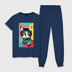 Женская пижама Pop art cat - neural network