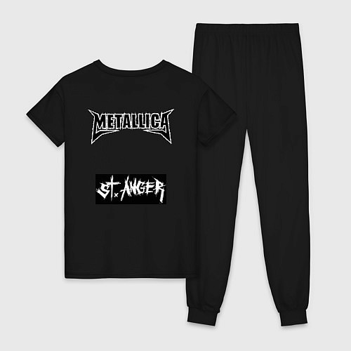 Женская пижама Обложка альбома St Anger группы Metallica / Черный – фото 2
