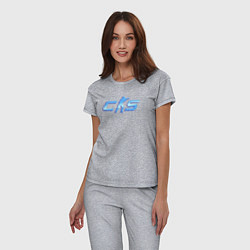 Пижама хлопковая женская CS2 blue logo, цвет: меланж — фото 2