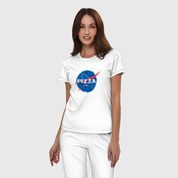 Пижама хлопковая женская Pizza x NASA, цвет: белый — фото 2