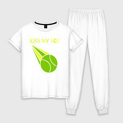 Пижама хлопковая женская Tennis ace, цвет: белый