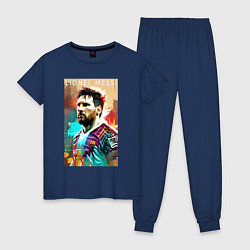 Пижама хлопковая женская Lionel Messi - football - striker, цвет: тёмно-синий
