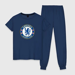 Пижама хлопковая женская Chelsea fc sport, цвет: тёмно-синий