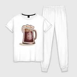 Пижама хлопковая женская Dark beer, цвет: белый