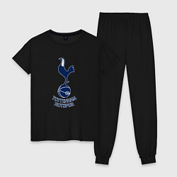 Пижама хлопковая женская Tottenham Hotspur fc sport, цвет: черный