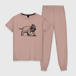 Пижама хлопковая женская Медоед модный, цвет: пыльно-розовый