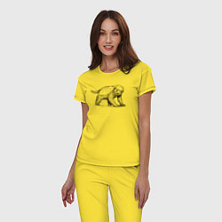 Пижама хлопковая женская Медоед недоволен, цвет: желтый — фото 2