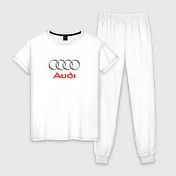 Пижама хлопковая женская Audi brend, цвет: белый