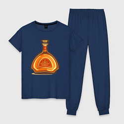 Пижама хлопковая женская Cognac, цвет: тёмно-синий