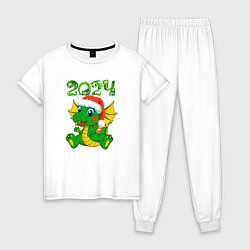 Пижама хлопковая женская Дракончик 20204, цвет: белый