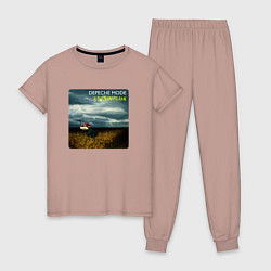 Пижама хлопковая женская Depeche Mode - A Broken Frame Album, цвет: пыльно-розовый