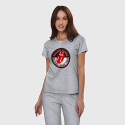 Пижама хлопковая женская Rolling Stones established 1962, цвет: меланж — фото 2