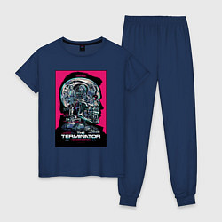 Пижама хлопковая женская Terminator 1, цвет: тёмно-синий