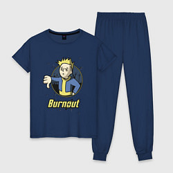 Пижама хлопковая женская Burnout - vault boy, цвет: тёмно-синий