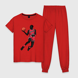 Пижама хлопковая женская Retro Jordan, цвет: красный