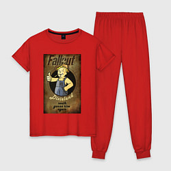 Пижама хлопковая женская Fallout - dixieland, цвет: красный