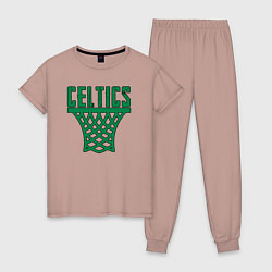 Пижама хлопковая женская Celtics net, цвет: пыльно-розовый