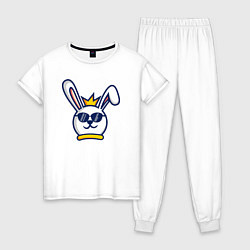 Пижама хлопковая женская Rabbit king, цвет: белый
