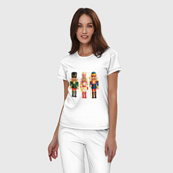 Пижама хлопковая женская Оловянные солдатики, цвет: белый — фото 2