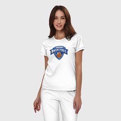 Пижама хлопковая женская Basketball team, цвет: белый — фото 2