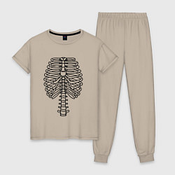 Женская пижама Скелет рентген