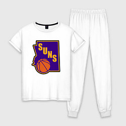 Пижама хлопковая женская Suns ball, цвет: белый