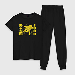 Пижама хлопковая женская Judo life, цвет: черный