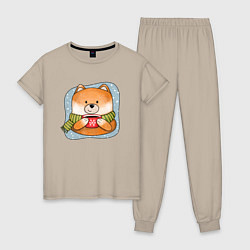 Женская пижама Лис и кофе
