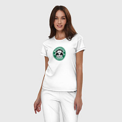 Пижама хлопковая женская Лунное кофе, цвет: белый — фото 2