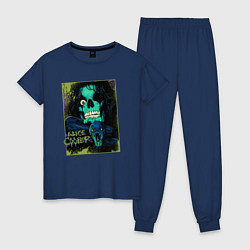Пижама хлопковая женская Snake Alice Cooper, цвет: тёмно-синий