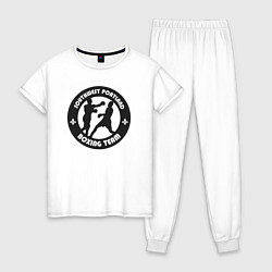 Пижама хлопковая женская Portland boxing team, цвет: белый