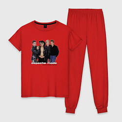 Пижама хлопковая женская Depeche Mode - Retro Band mode, цвет: красный