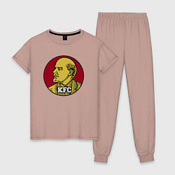 Пижама хлопковая женская Lenin KFC, цвет: пыльно-розовый