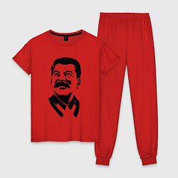 Пижама хлопковая женская Образ Сталина, цвет: красный