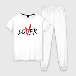 Пижама хлопковая женская Loser lover, цвет: белый