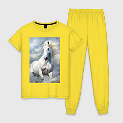 Женская пижама Белая лошадь на фоне неба