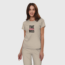 Пижама хлопковая женская The real boss, цвет: миндальный — фото 2