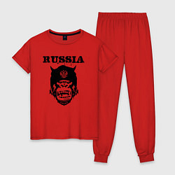 Пижама хлопковая женская Russian gorilla, цвет: красный