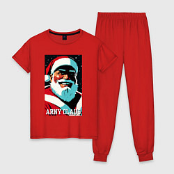 Пижама хлопковая женская Arnold Schwarzenegger - Santa Claus, цвет: красный