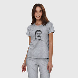 Пижама хлопковая женская Сталин улыбается, цвет: меланж — фото 2